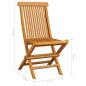 Preview: Gartenstühle mit Kissen 6 Stk. Grau Karomuster Massivholz Teak