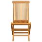 Preview: Gartenstühle mit Kissen 6 Stk. Grau Karomuster Massivholz Teak