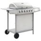 Preview: Gasgrill mit 6 Flammen Edelstahl Silbern