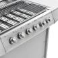 Preview: Gasgrill mit 6 Flammen Edelstahl Silbern