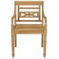 Preview: Batavia-Stühle 2 Stk. mit Creme Kissen Teak Massivholz