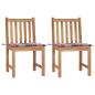 Preview: ARDEBO.de - Gartenstühle 2 Stk. mit Kissen Massivholz Teak