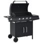 Preview: ARDEBO.de - Gasgrill 4+1 Flammen Schwarz Stahl