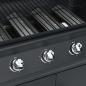 Preview: Gasgrill 4+1 Flammen Schwarz Stahl