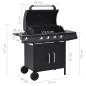 Preview: Gasgrill 4+1 Flammen Schwarz Stahl