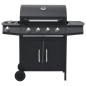 Preview: Gasgrill 4+1 Flammen Schwarz Stahl