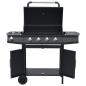 Preview: Gasgrill 4+1 Flammen Schwarz Stahl