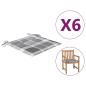 Preview: Gartenstuhl-Kissen 6 Stk. Grau Karomuster 50x50x3 cm