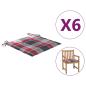 Preview: Gartenstuhl-Kissen 6Stk. Rot Karomuster 50x50x3cm Oxford-Gewebe