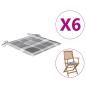 Preview: Gartenstuhl-Kissen 6 Stk. Grau Karomuster 40x40x3 cm