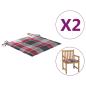 Preview: Gartenstuhl-Kissen 2Stk. Rot Karomuster 50x50x3cm Oxford-Gewebe