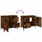 Preview: Badschrank Räuchereiche 65x33x60 cm Holzwerkstoff