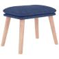 Preview: Relaxsessel mit Hocker Blau Stoff