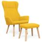 Preview: Relaxsessel mit Hocker Senfgelb Stoff