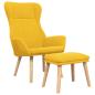 Preview: Relaxsessel mit Hocker Senfgelb Stoff