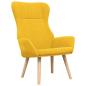 Preview: Relaxsessel mit Hocker Senfgelb Stoff