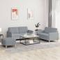 Preview: ARDEBO.de - 3-tlg. Sofagarnitur mit Kissen Hellgrau Stoff