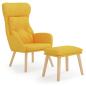 Preview: Relaxsessel mit Hocker Senfgelb Stoff