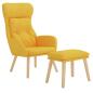 Preview: Relaxsessel mit Hocker Senfgelb Stoff