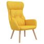Preview: Relaxsessel mit Hocker Senfgelb Stoff