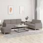 Preview: ARDEBO.de - 3-tlg. Sofagarnitur mit Kissen Taupe Stoff