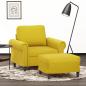 Preview: ARDEBO.de - Sessel mit Hocker Gelb 60 cm Samt