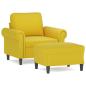 Preview: Sessel mit Hocker Gelb 60 cm Samt