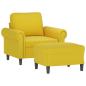 Preview: Sessel mit Hocker Gelb 60 cm Samt