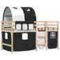 Preview: Kinderhochbett mit Tunnel Weiß & Schwarz 90x190 cm Kiefernholz