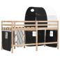 Preview: Kinderhochbett mit Tunnel Weiß & Schwarz 90x190 cm Kiefernholz