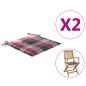 Preview: Gartenstuhl-Kissen 2Stk. Rot Karomuster 40x40x3cm Oxford-Gewebe