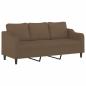 Preview: 3-Sitzer-Sofa mit Hocker Braun 180 cm Stoff