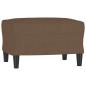 Preview: 3-Sitzer-Sofa mit Hocker Braun 180 cm Stoff