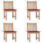 Preview: ARDEBO.de - Gartenstühle 4 Stk. mit Kissen Massivholz Teak