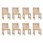 Preview: ARDEBO.de - Gartenstühle 8 Stk. mit Kissen Massivholz Teak