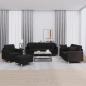Preview: ARDEBO.de - 4-tlg. Sofagarnitur mit Kissen Schwarz Stoff