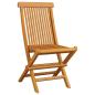 Preview: Gartenstühle mit Blauen Kissen 8 Stk. Massivholz Teak