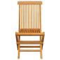 Preview: Gartenstühle mit Blauen Kissen 8 Stk. Massivholz Teak