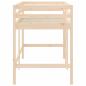 Preview: Kinderhochbett mit Leiter 90x190 cm Massivholz Kiefer