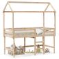 Preview: ARDEBO.de - Hochbett mit Leiter und Dach 90x190 cm Massivholz Kiefer