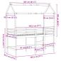 Preview: Hochbett mit Leiter und Dach 90x190 cm Massivholz Kiefer