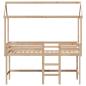 Preview: Hochbett mit Leiter und Dach 90x190 cm Massivholz Kiefer