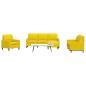 Preview: ARDEBO.de - 4-tlg. Sofagarnitur mit Kissen Gelb Samt