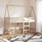 Preview: Hochbett mit Leiter und Dach 90x190 cm Massivholz Kiefer