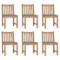 Preview: ARDEBO.de - Gartenstühle 6 Stk. mit Kissen Massivholz Teak