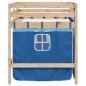 Preview: Kinderhochbett mit Vorhängen Blau 90x190 cm Massivholz Kiefer