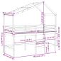 Preview: Hochbett mit Leiter und Dach 90x190 cm Massivholz Kiefer