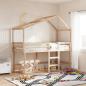 Preview: Hochbett mit Leiter und Dach 90x190 cm Massivholz Kiefer