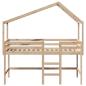 Preview: Hochbett mit Leiter und Dach 90x190 cm Massivholz Kiefer