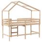 Preview: Hochbett mit Leiter und Dach 90x190 cm Massivholz Kiefer